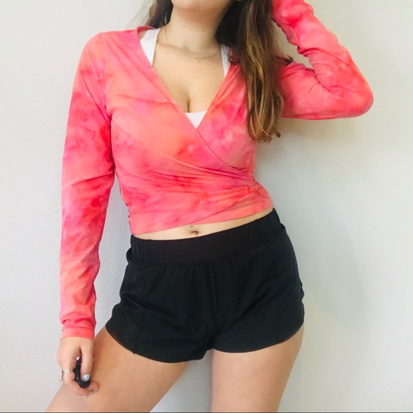 Outdoor Voices mesh tie dye wrap long sleeve crop - Picture 2 of 6